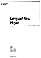 Sony CDP-C225 - Owners Manual